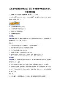 2022~2023学年山东省枣庄市滕州市度八年级(下)期末物理物理试卷