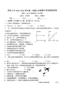 福建省龙岩市新罗区龙岩市第八中学2024-2025学年八年级上学期11月期中物理试题