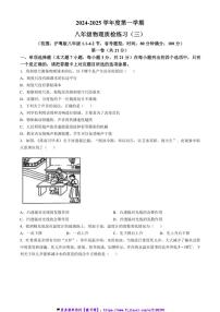 2024～2025学年广东省茂名电白区八年级(上)物理第三次月测试卷(含答案)