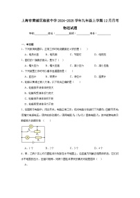 上海市黄浦区格致中学2024-2025学年九年级上学期12月月考物理试题