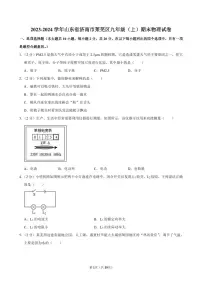 2023-2024学年山东省济南市莱芜区九年级（上）期末物理试卷