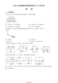 2023北京朝阳外国语学校初三(上)10月月考物理试卷