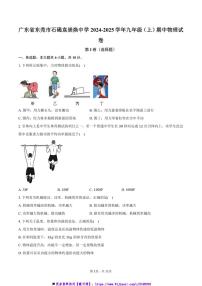 2024～2025学年广东省东莞市石碣袁崇焕中学九年级(上)期中物理试卷(含答案)