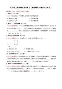 九年级上学期物理期末复习（易错精选60题41大考点）（原卷版）-A4