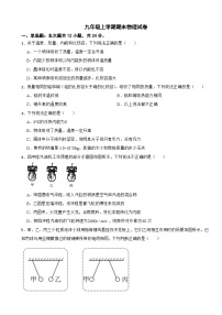 甘肃省武威市凉州区2024年九年级上学期期末物理试卷含答案