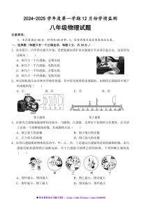 2024～2025学年山东省济宁市金乡县八年级上12月月考物理学试卷(含答案)