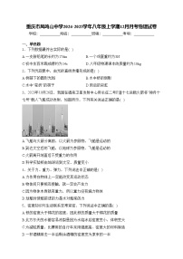 重庆市凤鸣山中学2024-2025学年八年级上学期12月月考物理试卷(含答案)