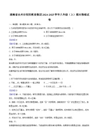 湖南省永州市祁阳教育集团2024-2025学年八年级（上）期末物理试卷（含解析）