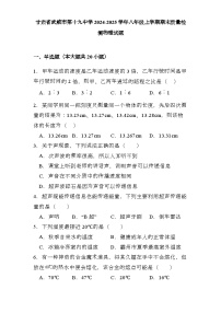 甘肃省武威市第十九中学2024-2025学年八年级上学期期末质量检测 物理试题（含解析）