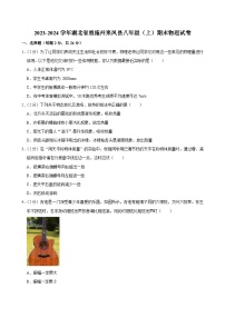 2023-2024学年湖北省恩施州来凤县八年级(上)期末物理试卷