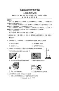 湖北省襄阳市谷城县2024-2025学年八年级上学期期末物理试题