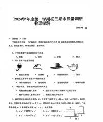 2025届上海市松江区中考一模物理试卷（含参考答案）