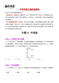 专题01 声现象（第01期）-【真题汇编】最新中考物理真题分项汇编（全国通用）