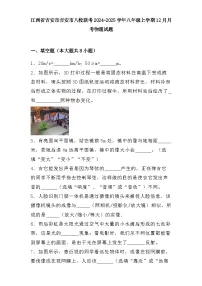 江西省吉安市吉安市八校联考2024-2025学年八年级上学期12月月考 物理试题（含解析）