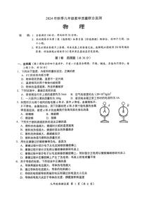 四川省广元市2024-2025学年九年级上学期期末教学质量联合监测物理试卷