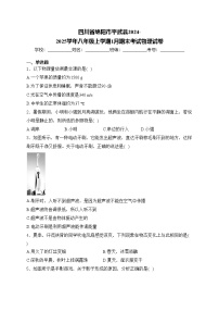 四川省绵阳市平武县2024-2025学年八年级上学期1月期末考试物理试卷(含答案)