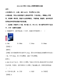 广东省深圳市部分学校2024-2025学年八年级上学期期末考试 物理试题（含解析）