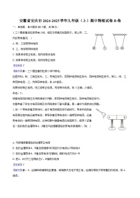 安徽省安庆市2024-2025学年九年级（上）期中物理试卷B卷