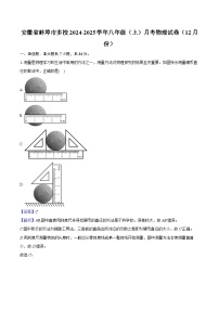 安徽省蚌埠市多校2024-2025学年八年级（上）月考物理试卷（12月份）