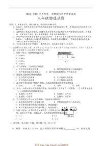 2024～2025学年广东省阳江市阳东区八年级上1月期末考试物理试卷(含答案)