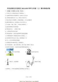 2024～2025学年河北省保定市竞秀区九年级(上)期末物理试卷(含答案)