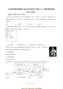 2024～2025学年山东省济南市高新区八年级(上)期末物理试卷(含答案)