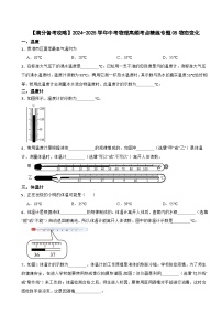 【满分备考攻略】2024-2025学年中考物理高频考点精练专题05物态变化