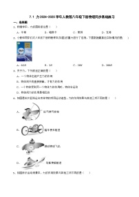 人教版（2024）八年级下册7.1 力同步达标检测题