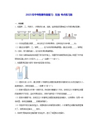 2025年中考物理专题复习：压强 考点练习题（含答案解析）