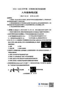 山东省德州市禹城市2024-2025学年上学期期末考试八年级物理试题