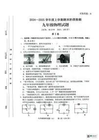 山东省临沂市临沭县2024-2025学年九年级上学期1月期末物理试题