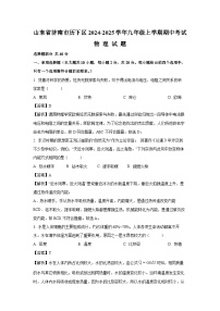 2024-2025学年山东省济南市历下区九年级上学期期中考试物理试卷（解析版）