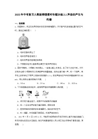 2025年中考复习人教版物理课时专题训练2.1声音的产生与传播