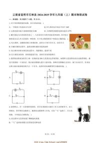 2024～2025学年云南省昆明市石林县九年级(上)期末物理试卷(含答案)