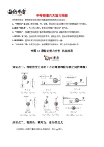 专题12 滑轮的受力分析+机械效率--最新中考物理二轮复习考点讲解与题型专练