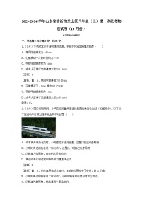 山东省临沂市兰山区2023-2024学年八年级上学期第一次段考月考（10月份）物理试卷