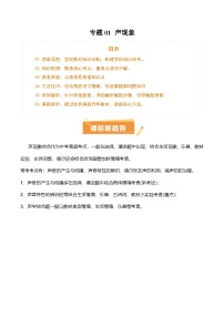 专题01 声现象（3大模块知识清单+3个易混易错+2种方法技巧+典例真题精析）-中考物理一轮复习知识清单