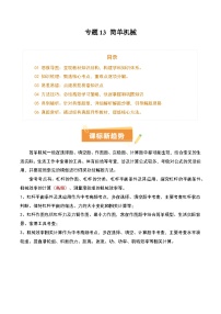 专题13 简单机械（3大模块知识清单+5个易混易错+5种方法技巧+典例真题精析）-中考物理一轮复习知识清单