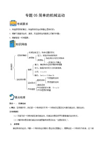 内蒙古2025初中物理人教一轮重难点复习专题五 简单的机械运动  练习