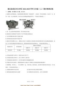 2024～2025学年湖北省武汉市江岸区九年级(上)期末物理试卷(含解析)