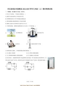 2024～2025学年河北省保定市望都县九年级(上)期末物理试卷(含解析)
