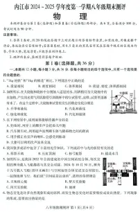 四川省内江市2024-2025学年八年级上学期期末检测物理试题