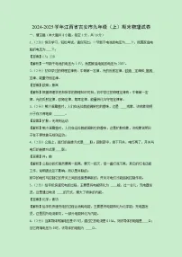 江西省吉安市2024-2025学年九年级上学期期末物理试卷（解析版）