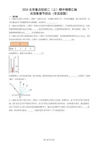 2024北京重点校初二（上）期中真题物理汇编：光现象章节综合（非实验题）