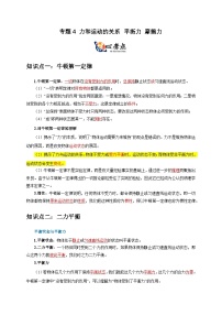 中考物理二轮复习核心考点讲练专题4 力和运动的关系 平衡力 摩擦力（2份，原卷版+解析版）