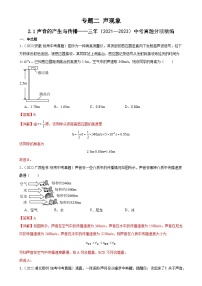 中考物理一轮复习考点分项练习专题2 声现象 2.1声音的产生与传播（2份，原卷版+教师版）