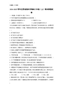 江苏省扬州市梅岭2024-2025学年八年级(上)1月期末物理试卷