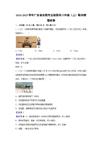 广东省东莞市五校联考2024-2025学年八年级上学期期末物理试卷