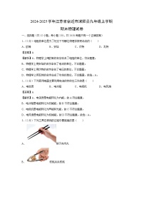 江苏省宿迁市沭阳县2024-2025学年九年级(上)考试期末物理试卷（解析版）