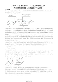 2024北京重点校初二（上）期中真题物理汇编：光现象章节综合（北师大版）（实验题）
